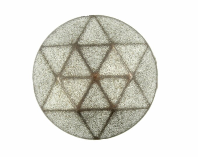 Metal Buttons - Hexagram Facets Surface Copper White Patina Metal Shank Buttons - 20mm - 3/4 inch - 6 pcs