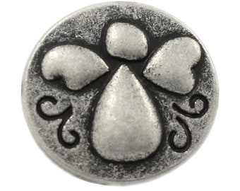 Angel Metal Buttons - Baby Angel Antique Silver Metal Shank Buttons - 17mm - 11/16 inch - 3 pcs