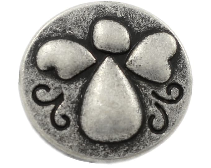 Angel Metal Buttons - Baby Angel Antique Silver Metal Shank Buttons - 17mm - 11/16 inch - 3 pcs