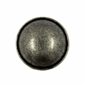 Metal Buttons - Antique Silver Domed Metal Shank Buttons - 15mm - 5/8 inch - 6 pcs