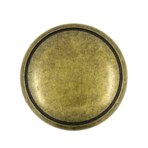 Metal Buttons - Antique Brass Metal Shank Buttons - 22mm - 7/8 inch - 6 pcs