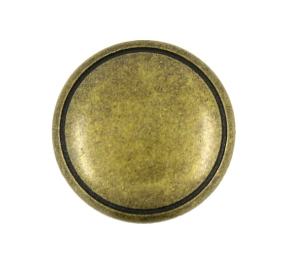 Metal Buttons - Antique Brass Metal Shank Buttons - 22mm - 7/8 inch - 6 pcs