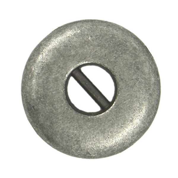 Metal Buttons - Gray Silver Straight Bar Broad Border Metal Buttons - 11mm - 3/8 inch - 6 pcs