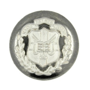 Metall-Knöpfe - silbernen Schild Emblem Gunmetal zurück Metall Schaft Buttons - 25mm - 1 Zoll - 6 Stück