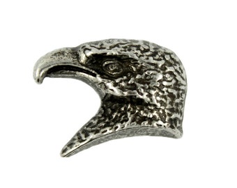 Metal Buttons - Eagle Head Antique Silver Metal Shank Buttons - 18mm - 11/16 inch - 6 pcs
