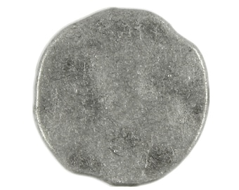 Botones metálicos - Botones irregulares retro de color plateado con vástago metálico - 15 mm - 5/8 de pulgada - 6 unidades