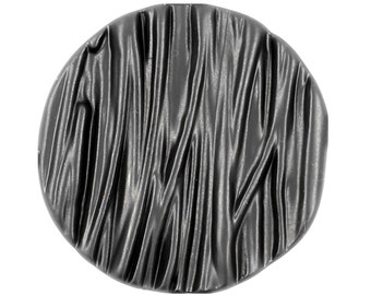 Metal Buttons - Wrinkle Surface Matte Gunmetal Metal Shank Buttons - 20mm - 3/4 inch - 6 pcs