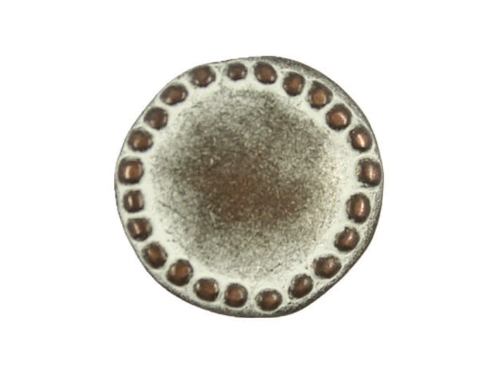 Metal Buttons - Stone Circle Metal Shank Buttons in Copper White Patina Color - 20mm - 3/4 inch - 6 pcs