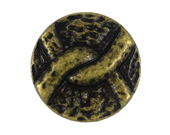 Metal Buttons - Interlace Rope Antiqued Brass Metal Shank Buttons - 18mm - 11/16 inch - 6 pcs