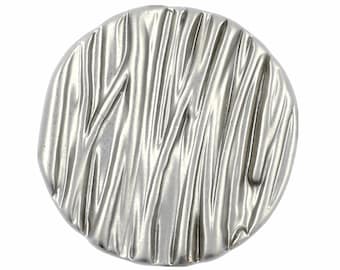 Metal Buttons - Wrinkle Surface Matte Silver Metal Shank Buttons - 20mm - 3/4 inch - 6 pcs