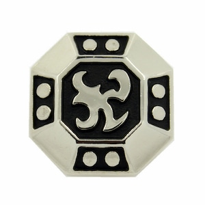 Metall Buttons - glänzend Silber Octagon Emblem Metall Schaft Buttons - 25mm - 1 Zoll - 4 Stk