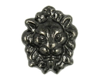 Lion Metall Buttons - Gunmetal Lion Metall Schaft Knöpfe - 12mm - 1/2 Zoll - 6 Stück