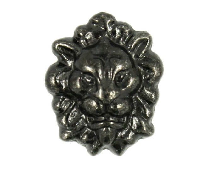 Lion Metal Buttons - Gunmetal Lion Metal Shank Buttons - 12mm - 1/2 inch - 6 pcs