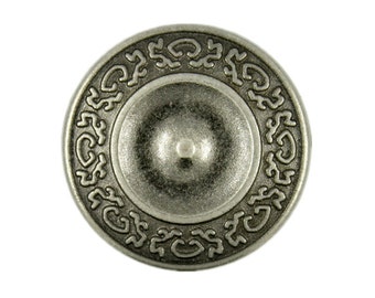 Metal Buttons - Gray Silver Villanovan Shield Metal Shank Buttons - 20mm - 3/4 inch - 6 pcs