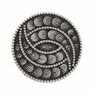 Spiral Petals Antique Silver Metal Shank Buttons - 20mm - 3/4 inch - 6 pcs