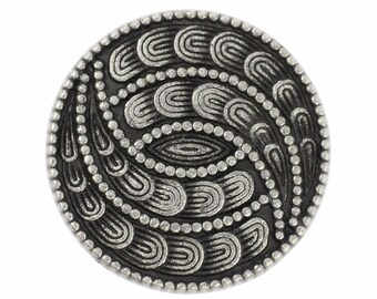 Spiral Petals Antique Silver Metal Shank Buttons - 20mm - 3/4 inch - 6 pcs