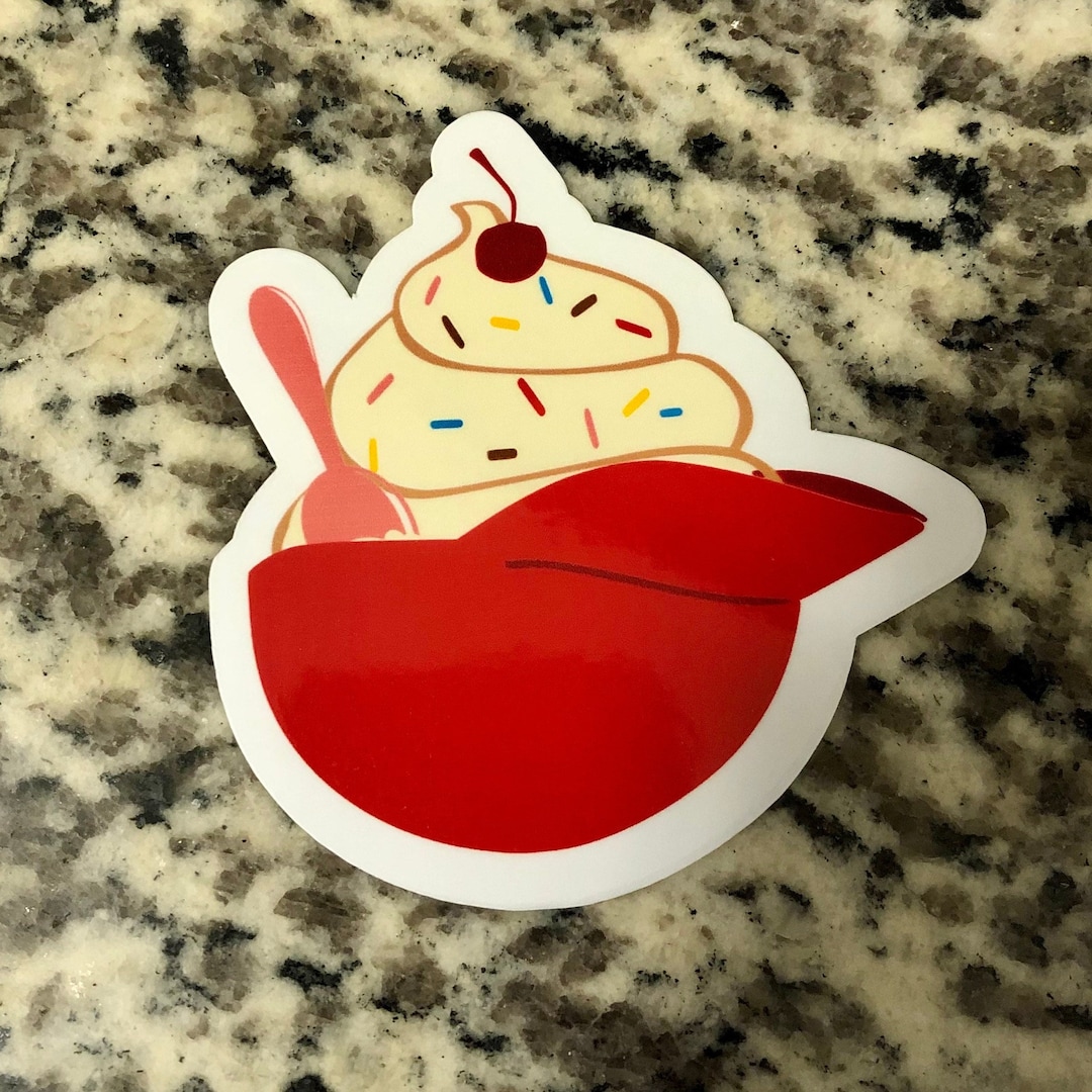 Baseball Hat Ice Cream Sticker Baseball Sticker Baseball Etsy