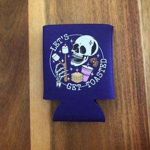 Let&#39;s Get Toasted Koozie, Koozies, Camping, Camping Koozies, Smores, Camping svg, Smores svg.