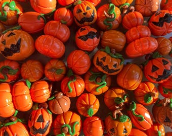 Handmade Polymer Clay Miniature Pumpkins, Variety of 5 pumpkins