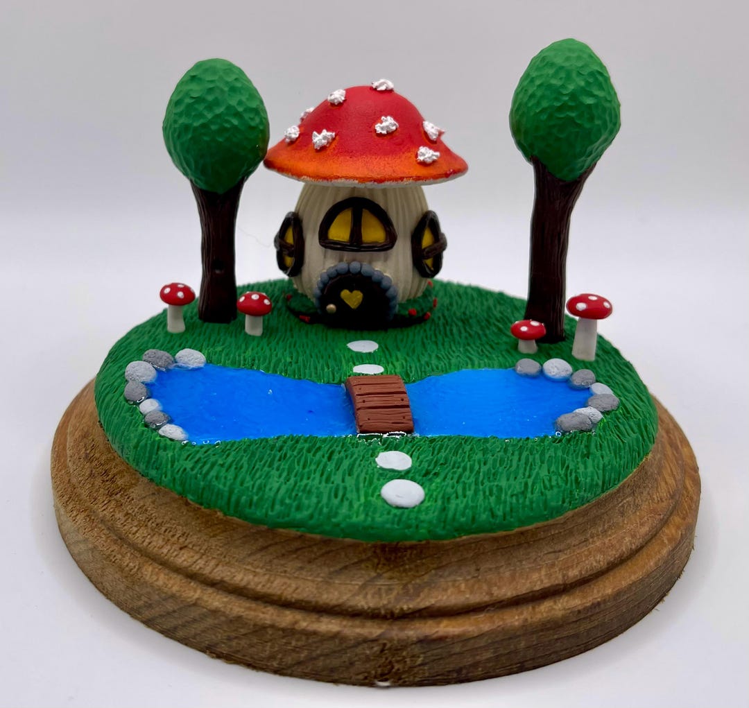Handmade Polymer Clay Mushroom House Fairy Garden - Etsy