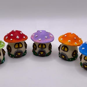 Handmade Polymer Clay Mushroom Houses