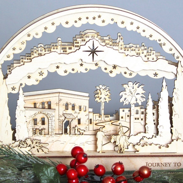 Journey To Bethlehem/ Small lighted Natural Color Schwibbogen