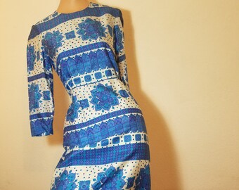 FREE SHIPPING 1950 Silk Linen Dress