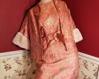 FREE SHIPPING 1950 Brocade Dress Suit