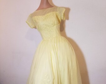 FREE SHIPPING 1950 Taffeta Party Dress