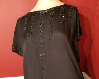 FREE SHIPPING 930 Crepe Beaded Evening Gown