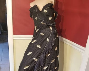 FREE SHIPPING Couture Silk and Gold Gown
