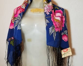 FREE SHIPPING 1930 Silk Fringe Shawl