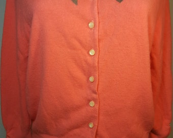 FREE SHIPPING 1950 Woman Flower Sweater Cardigan