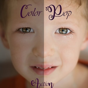 May include: A close-up of a young child's face, with the text "Color Pop Auction" superimposed over the image. The child's eyes are open and the child is smiling.