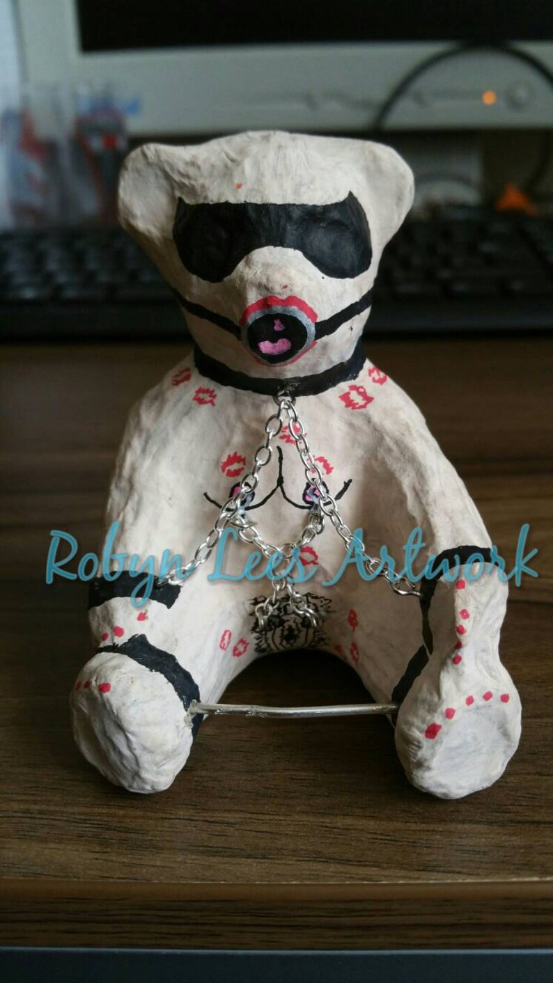 Mature Hand Painted Bondage Fetish Teddy Bear Ornament Figure | Etsy