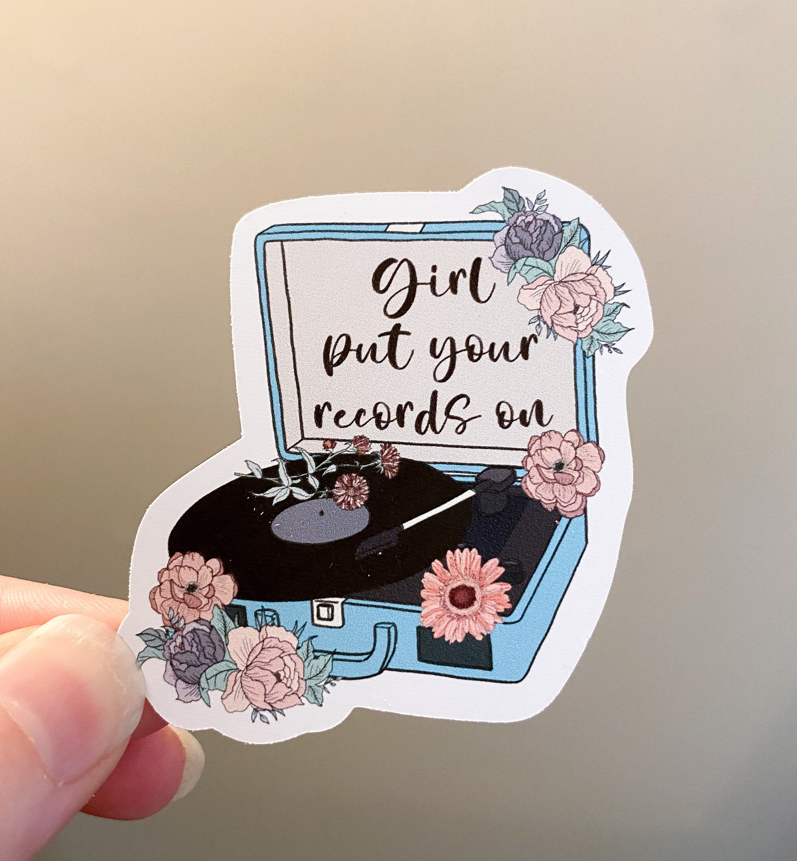 Put your records on lyrics sticker magnet etsy