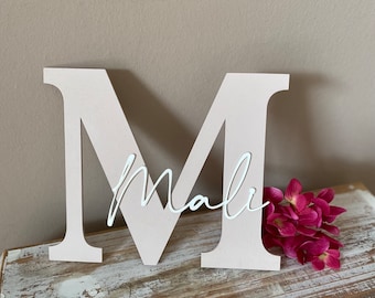 Buchstabe mit Namen | Holzbuchstabe | Türschild | Baby Geschenk | Taufe | Kinderzimmer | personalisierbar | wooden letter