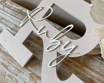 Buchstabe mit Namen | Baby | Kinderzimmer | Taufe | babyparty | Türbuchstaben | Türschild | holzbuchstaben |