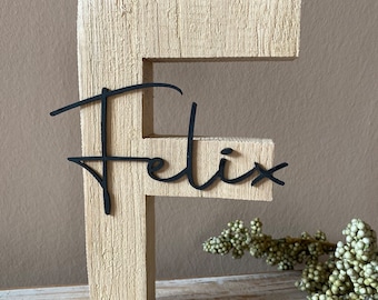 Letter with name | Wooden letter | Children's room decoration | Baptism gift