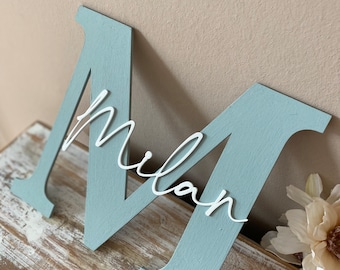 Buchstabe mit Namen | Holzbuchstabe | Türschild | Baby Geschenk | Taufe | Kinderzimmer | personalisierbar | wooden letter