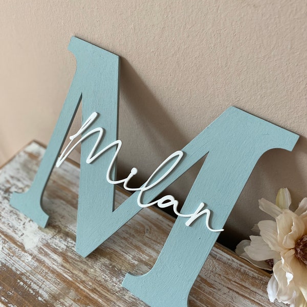 Letter with name | Wooden letter | Door sign | Baby Gift | Baptism | Children's room | customizable | wooden letters