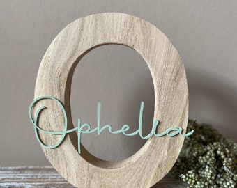 Letter with name (nature) | Name plate wood | Birth gift| Wooden letter | Baptism gift