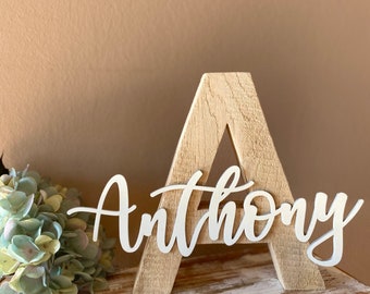 Solid wood letters | 20 cm height | baptism gift | Birth gift | Wooden letter