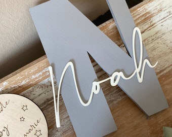 Buchstabe mit Namen | Holzbuchstabe | Türschild | Baby Geschenk | Taufe | Kinderzimmer | personalisierbar | wooden letter