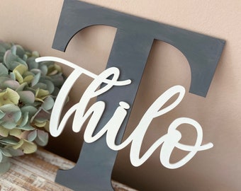 Letter with name | wooden letter | door sign | baby gift | Baptism | Nursery | customizable | wooden letters