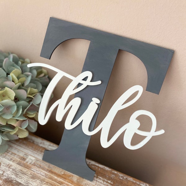 Buchstabe mit Namen | Holzbuchstabe | Türschild | Baby Geschenk | Taufe | Kinderzimmer | personalisierbar | wooden letter