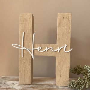 Letter with name (nature) | Name plate wood | Birth gift| Wooden letter | Baptism gift