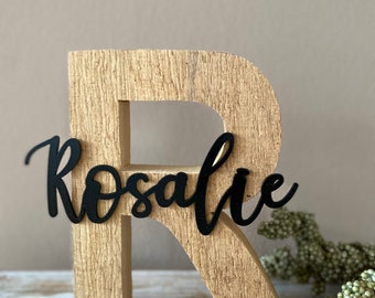 Buchstabe mit Namen | wooden letter | taufgeschenk | holzbuchstabe | Kinderzimmer | Baby Geschenk | Türschild | natura bebe | babyshower