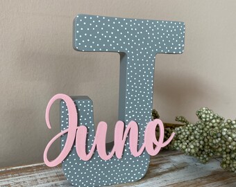 Wooden letter with name | baby room decoration | gift baptism | wooden letter | gift for birth | Name tag