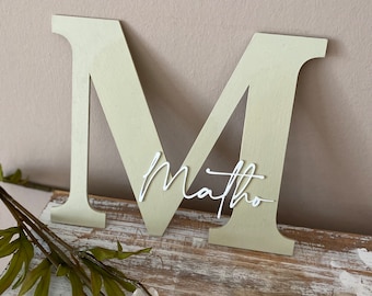 Buchstabe mit Namen | Holzbuchstabe | Türschild | Baby Geschenk | Taufe | Kinderzimmer | personalisierbar | wooden letter